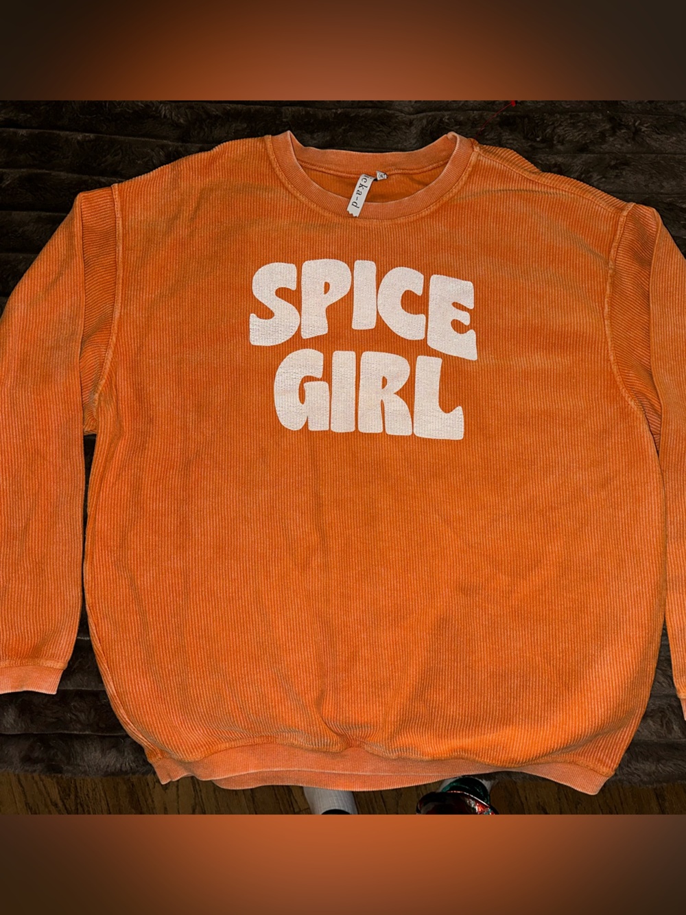 Spice Girl Orange Women’s Ribbed Sweatshirt. Where are my Fall girlies??!!